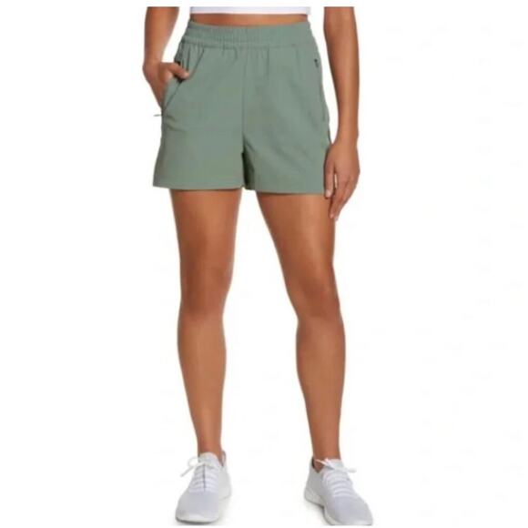 Sweaty Betty Summit Hiking Shorts Water Resistant Pull-On Zip Pockets Sz M - Picture 1 of 9